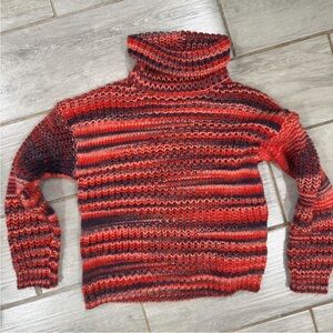 Cozy Turtleneck Sweater in Red and Black